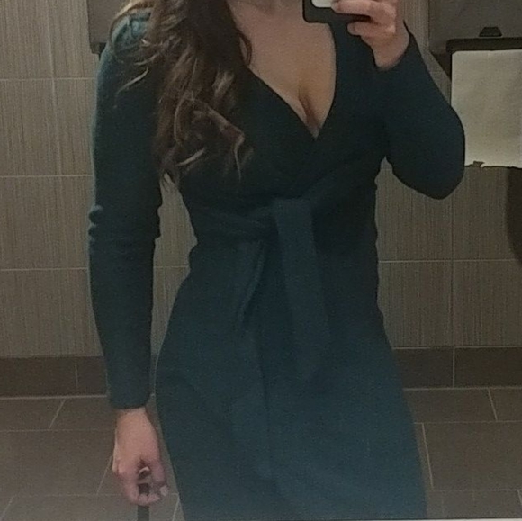 FEATHERS FOR PHOEBE KNIT DRESS TEAL - Picture 5 of 5